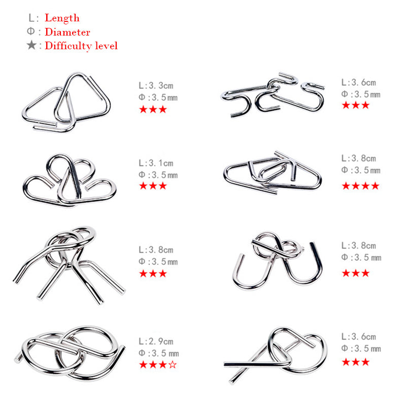 Nine Connected Rings Puzzle Classic Metal Wire Toy