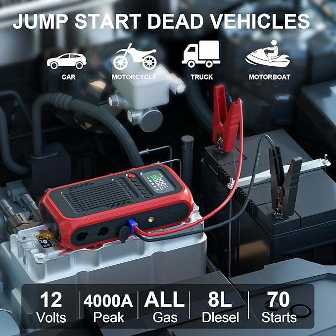 Car Jump Starter Booster 800A Peak 12V Battery Charger 