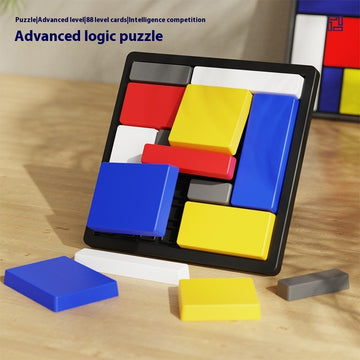 Wooden Logic Puzzle Building Blocks Educational 