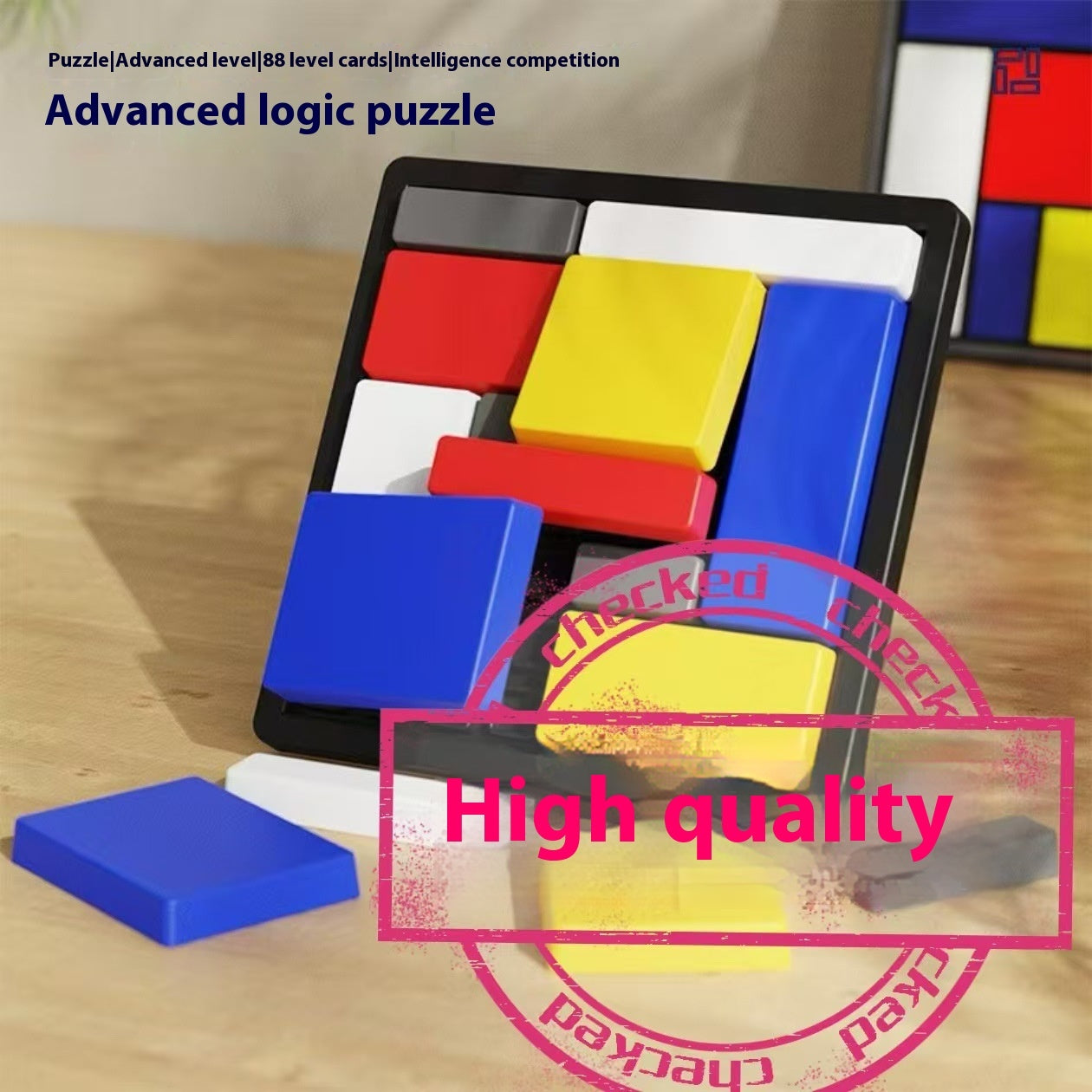 Wooden Logic Puzzle Building Blocks Educational 