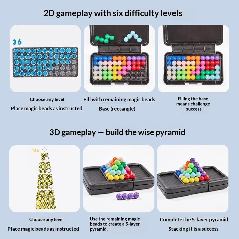 Smart Pyramid Beads Puzzle Interactive IQ & Brain Teaser
