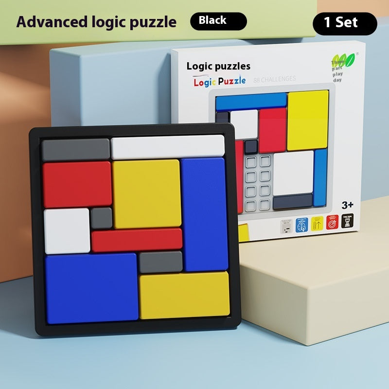 Wooden Logic Puzzle Building Blocks Educational 