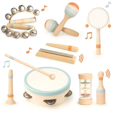 Drums & Bells - Wooden Montessori Instruments for 18M -4YS