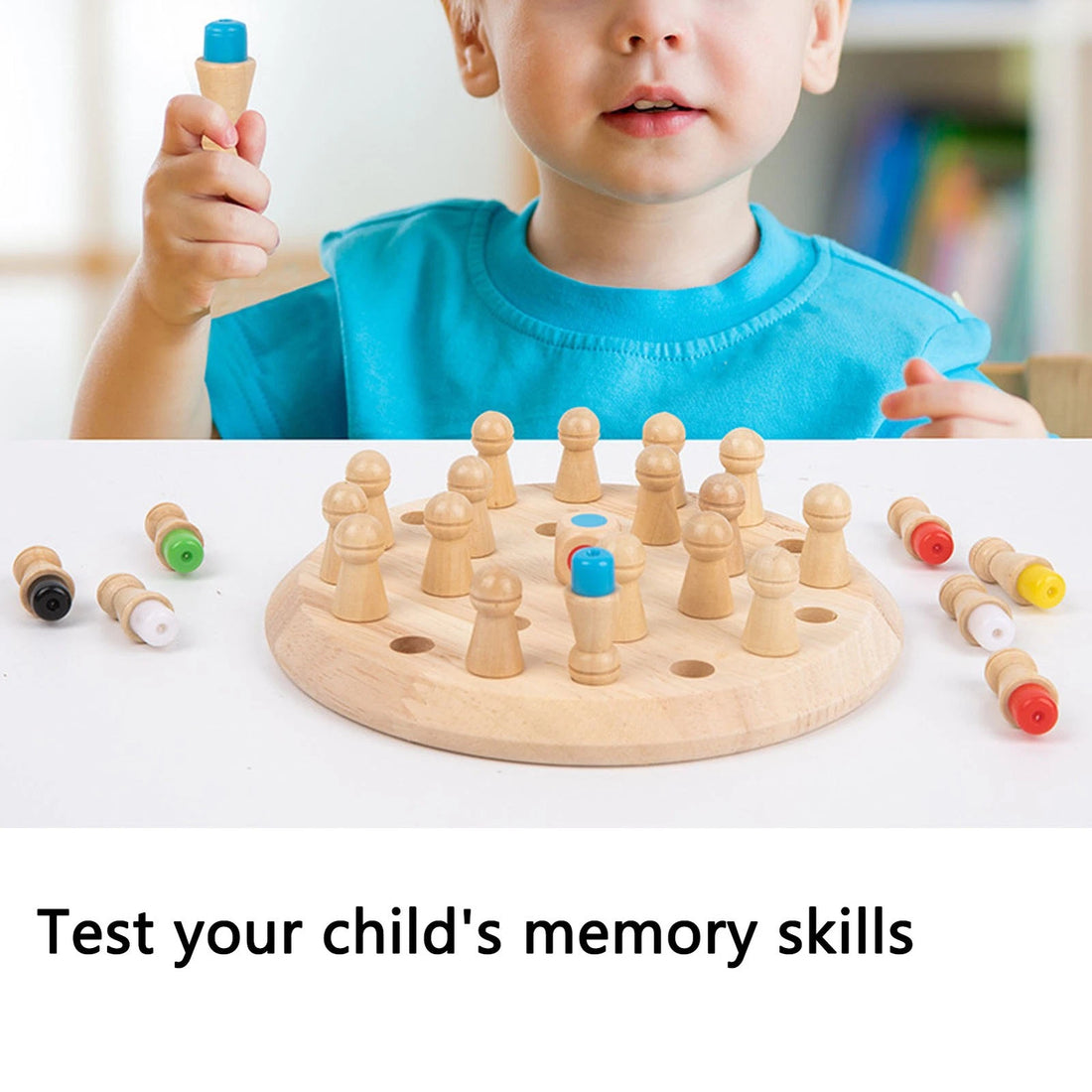 Wooden Memory Match Chess Game 