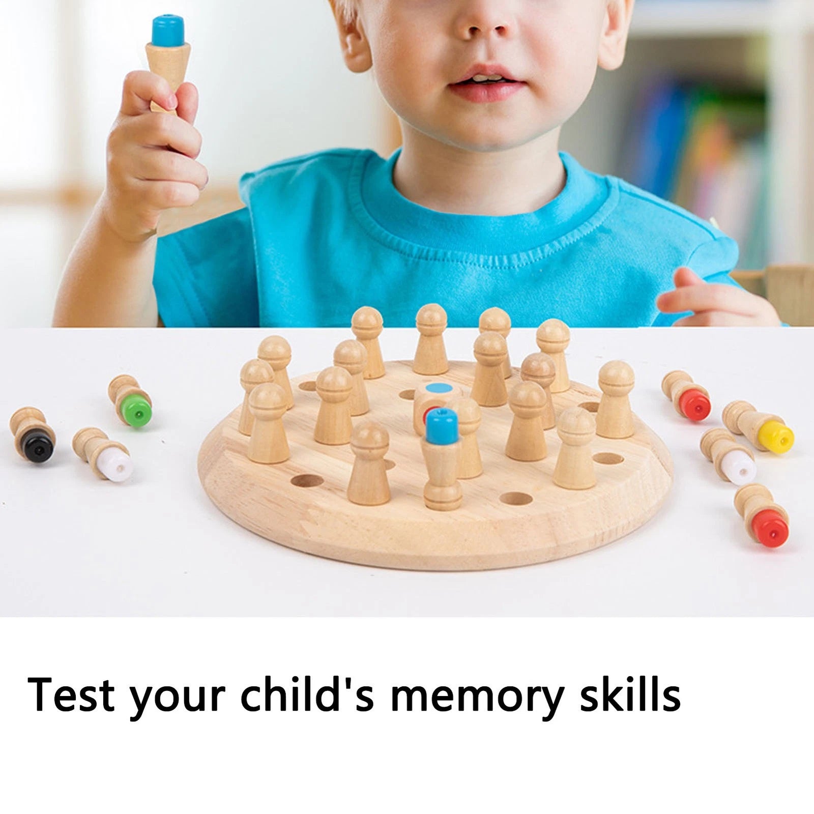 Wooden Memory Match Chess Game 