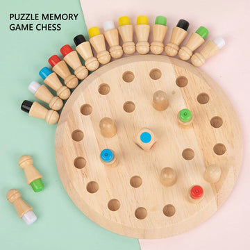 Wooden Memory Match Chess Game 